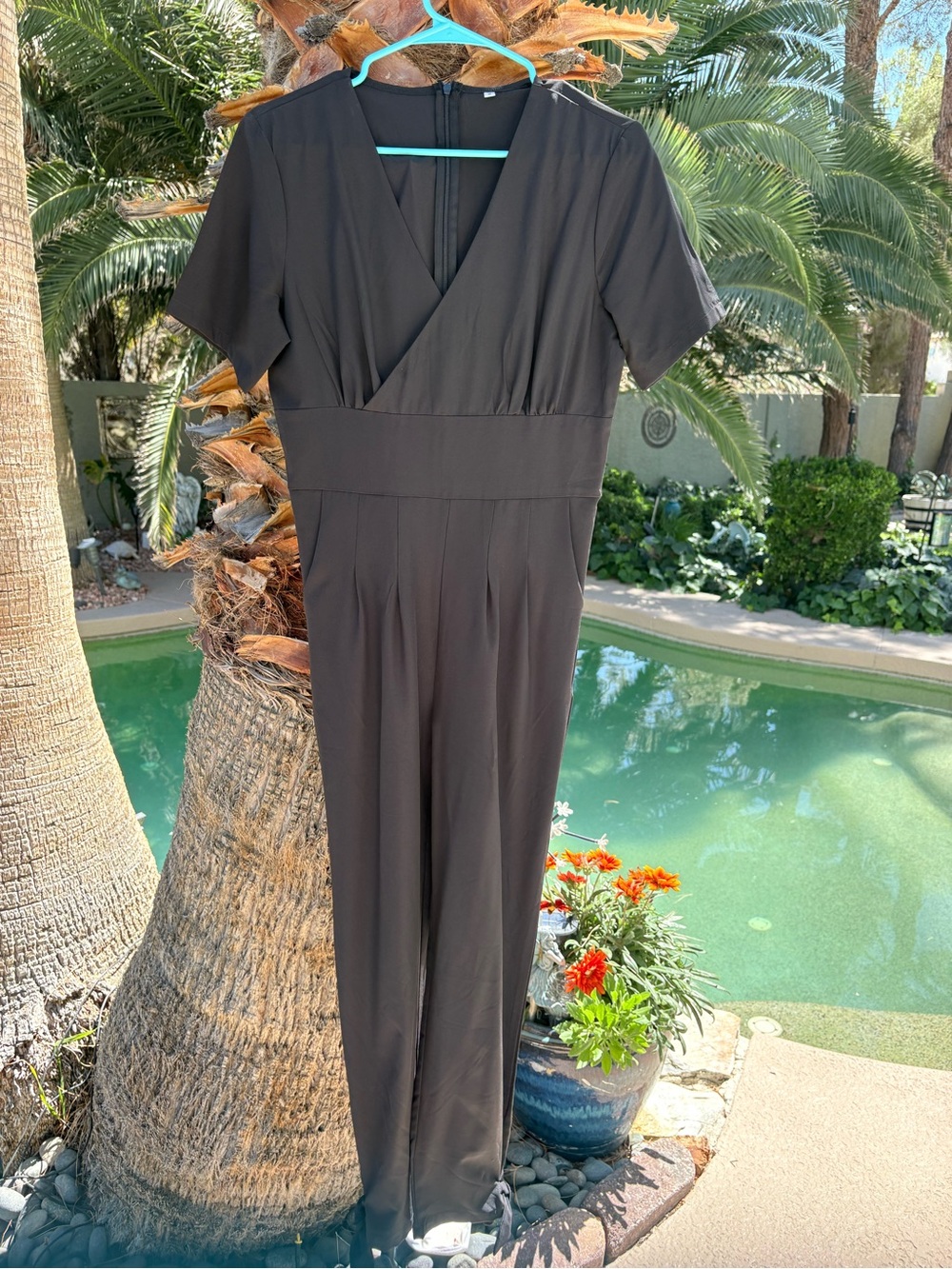 Classic Black Short-Sleeve Jumpsuit